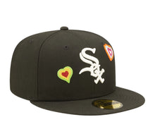 Load image into Gallery viewer, Chicago White Sox New Era MLB 59FIFTY 5950 Fitted Cap Hat Black Crown/Visor Team Color Logo (Chain Stitch Heart) 
