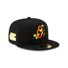 Load image into Gallery viewer, Baltimore Orioles New Era MLB 59FIFTY 5950 Fitted Cap Hat Black Crown/Visor Team Color Logo (Side Patch Bloom) 
