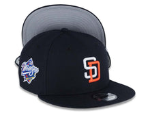 Load image into Gallery viewer, San Diego Padres New Era MLB 9FIFTY 950 Snapback Cap Hat Navy Crown/Visor White/Orange Logo 1998 World Series Side Patch (Tony Gwynn)
