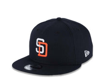 Load image into Gallery viewer, San Diego Padres New Era MLB 9FIFTY 950 Snapback Cap Hat Navy Crown/Visor White/Orange Logo 1998 World Series Side Patch Gray UV

