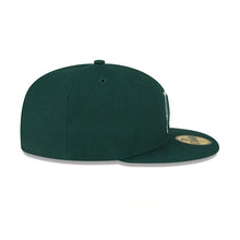 Load image into Gallery viewer, Florida Marlins New Era MLB 59FIFTY 5950 Fitted Cap Hat Dark Green Crown/Visor Dark Green Logo Gray UV
