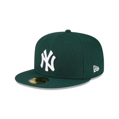 New York Yankees New Era MLB 59FIFTY 5950 Snapback Cap Hat Dark Green Crown/Visor White Logo Gray UV