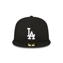 Load image into Gallery viewer, Los Angeles Dodgers New Era MLB 59FIFTY 5950 Fitted Cap Hat Black Crown/Visor White Logo 1988 World Series Side Patch Gray UV
