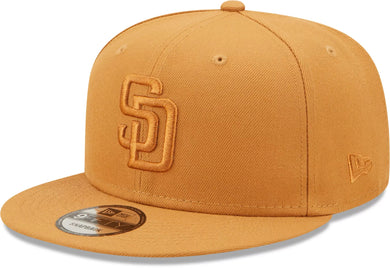 San Diego Padres New Era MLB 9FIFTY 950 Snapback Cap Hat Light Brown Crown/Visor Light Brown Logo (Color Pack)