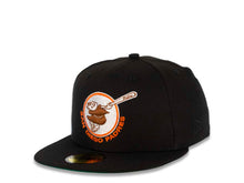 Load image into Gallery viewer, San Diego Padres New Era MLB 59FIFTY 5950 Fitted Cap Hat Black Crown/Visor Brown/Orange Swinging Friar Logo Baseball Club Side Patch Green UV
