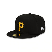 Load image into Gallery viewer, Pittsburgh Pirates New Era MLB 59FIFTY 5950 Fitted Cap Hat Black Crown/Visor Yellow Logo 1959 All-Star Game Side Patch Gray UV
