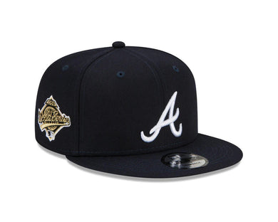 Atlanta Braves New Era MLB 9FIFTY 950 Snapback Cap Hat Dark Navy Crown/Visor White Logo 1995 World Series Side Patch Gray UV