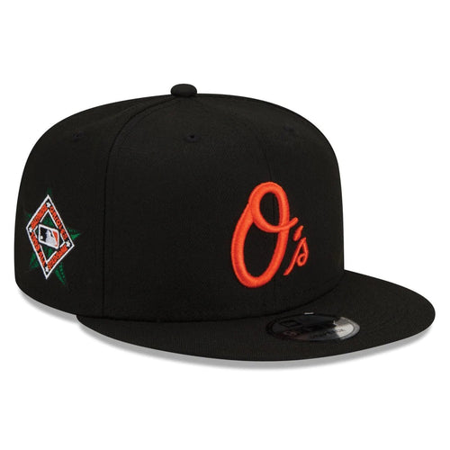 Baltimore Orioles New Era MLB 9FIFTY 950 Snapback Cap Hat Black Crown/Visor Orange Logo 1993 All-Star Game Side Patch Gray UV