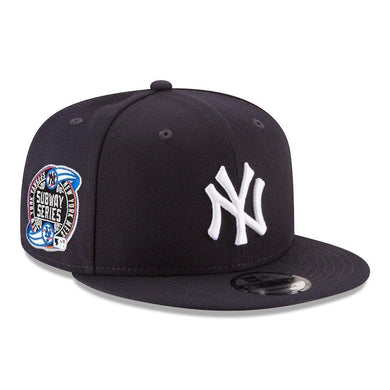 New York Yankees New Era MLB 9FIFTY 950 Snapback Cap Hat Navy Crown/Visor White Logo 2000 Subway Series Side Patch Gray UV