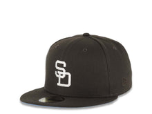 Load image into Gallery viewer, San Diego Padres New Era MLB 59FIFTY 5950 Fitted Cap Hat Brown Crown/Visor White Logo 1978 All-Star Game Side Patch Sky Blue UV
