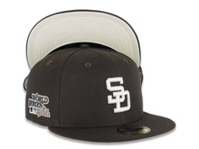 Load image into Gallery viewer, San Diego Padres New Era MLB 59FIFTY 5950 Fitted Cap Hat Brown Crown/Visor Cream Logo 1984 World Series Side Patch Light Cream UV
