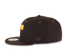 Load image into Gallery viewer, San Diego Padres New Era MLB 59FIFTY 5950 Fitted Cap Hat Dark Brown Crown/Visor Yellow/Orange/White Logo 1989 All-Star Game Side Patch Yellow UV
