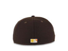 Load image into Gallery viewer, San Diego Padres New Era MLB 59FIFTY 5950 Fitted Cap Hat Dark Brown Crown/Visor Yellow/Orange/White Logo 1989 All-Star Game Side Patch Yellow UV
