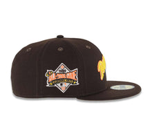 Load image into Gallery viewer, San Diego Padres New Era MLB 59FIFTY 5950 Fitted Cap Hat Dark Brown Crown/Visor Yellow/Orange/White Logo 1989 All-Star Game Side Patch Yellow UV
