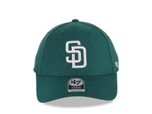 Load image into Gallery viewer, San Diego Padres &#39;47 Brand  MLB MVP Adjustable Cap Hat Dark Green Crown/Visor White Logo Gray UV
