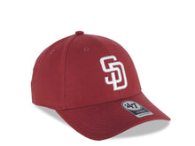 Load image into Gallery viewer, San Diego Padres &#39;47 Brand  MLB MVP Adjustable Cap Hat Cardinal Crown/Visor White Logo Gray UV
