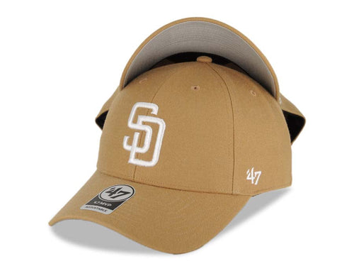 San Diego Padres '47 Brand  MLB MVP Adjustable Cap Hat Wheat Crown/Visor White Logo Gray UV