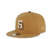 Load image into Gallery viewer, San Diego Padres New Era MLB 9FIFTY 950 Snapback Cap Hat Wheat Crown/Visor White/Brown Logo 2016 All-Star Game Side Patch Black Brown UV
