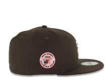 Load image into Gallery viewer, San Diego Padres New Era MLB 59FIFTY 5950 Fitted Cap Hat Brown Crown/Visor White Retro Cooperstown Logo 1978 All-Star Game Side Patch Pink UV
