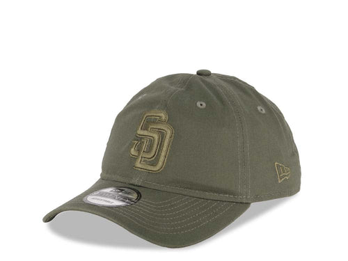 San Diego Padres New Era MLB 9TWENTY 920 Adjustable Cap Hat Olive Green Crown/Visor Olive Green Logo