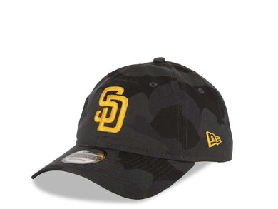 San Diego Padres New Era MLB 9TWENTY 920 Adjustable Cap Hat Black/Gray Camo Crown/Visor Yellow Logo