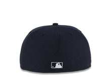 Load image into Gallery viewer, San Diego Padres New Era MLB 59FIFTY 5950 Fitted Cap Hat Navy Blue Crown/Visor White Logo 1998 World Series Side Patch Blue Azure UV
