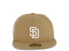 Load image into Gallery viewer, San Diego Padres New Era MLB 59FIFTY 5950 Fitted Cap Hat Khaki Crown/Visor White Logo 1998 World Series Side Patch Pink UV
