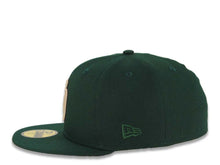 Load image into Gallery viewer, San Diego Padres New Era MLB 59FIFTY 5950 Fitted Cap Hat Dark Green Crown/Visor Khaki Logo 40th Anniversary Side Patch Gray UV
