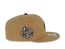 Load image into Gallery viewer, San Diego Padres New Era MLB 59FIFTY 5950 Fitted Cap Hat Wheat Crown/Visor Brown/White P Logo Established 1969 Side Patch Brown UV
