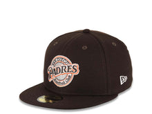 Load image into Gallery viewer, San Diego Padres New Era MLB 59FIFTY 5950 Fitted Cap Hat Dark Brown Crown/Visor Brown/White/Orange Baseball Club Retro Logo 
