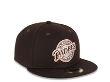 Load image into Gallery viewer, San Diego Padres New Era MLB 59FIFTY 5950 Fitted Cap Hat Dark Brown Crown/Visor Brown/White/Orange Baseball Club Retro Logo 
