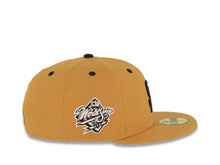 Load image into Gallery viewer, San Diego Padres New Era MLB 59FIFTY 5950 Fitted Cap Hat Tan Crown/Visor Black Logo 1998 World Series Side Patch Yellow UV
