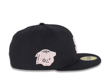 Load image into Gallery viewer, San Diego Padres New Era MLB 59FIFTY 5950 Fitted Cap Hat Dark Navy Crown/Visor White/Pink Logo 1998 World Series Side Patch Pink UV
