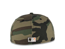 Load image into Gallery viewer, San Diego Padres New Era MLB 59FIFTY 5950 Fitted Cap Hat Camo Crown/Visor White/Black Logo 1998 World Series Side Patch Neon Orange UV
