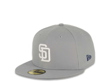 Load image into Gallery viewer, San Diego Padres New Era MLB 59FIFTY 5950 Fitted Cap Hat Gray Crown/Visor White Logo 1992 All-Star Game Side Patch Gray UV
