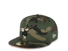 Load image into Gallery viewer, San Diego Padres New Era MLB 59FIFTY 5950 Fitted Cap Hat Camo Crown/Visor Black/Khaki Swinging Friar Logo 1978 All-Star Game Side Patch Neon Orange UV
