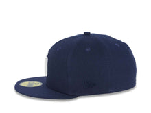 Load image into Gallery viewer, San Diego Padres New Era MLB 59FIFTY 5950 Fitted Cap Hat Light Navy Blue Crown/Visor White Logo 40th Anniversary Side Patch Gray UV
