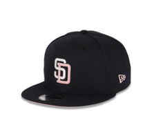 Load image into Gallery viewer, San Diego Padres New Era MLB 9FIFTY 950 Snapback Cap Hat Navy Blue Crown/Visor White/Pink Logo 1992 All-Star Game Side Patch Pink UV
