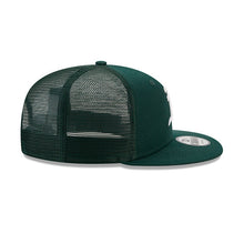 Load image into Gallery viewer, Oakland A&#39;s Athletics New Era MLB 9FIFTY 950 Trucker Mesh Snapback Cap Hat Dark Green Crown/Visor White Logo
