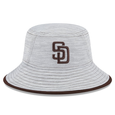 San Diego Padres New Era MLB Bucket Cap Hat White Crown/Visor Brown Logo