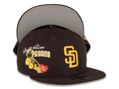 San Diego Padres New Era MLB 9FIFTY 950 Snapback Cap Hat Brown Crown/Visor Yellow Logo (Icon)