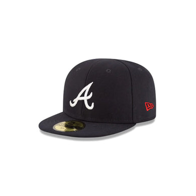 (Infant) Atlanta Braves New Era MLB 59FIFTY 5950 Fitted Cap Hat Navy Crown/Visor White Logo (My1st First)