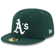 Load image into Gallery viewer, (Infant) Oakland A&#39;s Athletics New Era MLB 59FIFTY 5950 Fitted Cap Hat Dark Green Crown/Visor White Logo (My 1st First)
