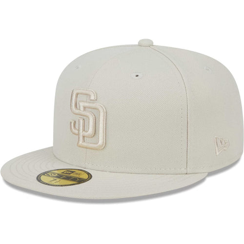 San Diego Padres New Era MLB 59FIFTY 5950 Fitted Cap Hat Cream Crown/Visor Cream Logo (Color Pack)