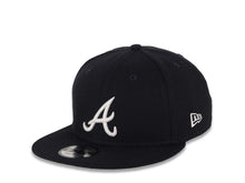 Load image into Gallery viewer, Atlanta Braves New Era MLB 9FIFTY 950 Snapback Cap Hat Navy Blue Crown/Visor White Logo 2021 World Series Side Patch Gray UV
