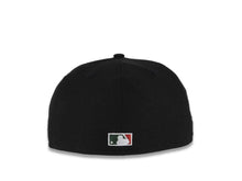 Load image into Gallery viewer, San Diego Padres New Era MLB 59FIFTY 5950 Fitted Cap Hat Black Crown/Visor Red/Green Swinging Friar Logo 40th Anniversary Side Patch Green UV
