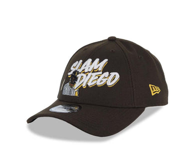 San Diego Padres New Era MLB 9FORTY 940 Adjustable Cap Hat Brown Crown/Visor White/Yellow Slam Diego Logo