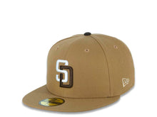 Load image into Gallery viewer, (Youth) San Diego Padres New Era MLB 59FIFTY 5950 Fitted Cap Hat Wheat Crown/Visor White/Brown Logo 2016 All-Star Game Side Patch (Cookie Dough)
