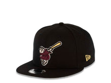 Load image into Gallery viewer, (Youth) San Diego Padres New Era MLB 9FIFTY 950 Snapback Cap Hat Black Crown/Visor Maroon/MetallicGold Swinging Friar Logo 25th Anniversary Side Patch
