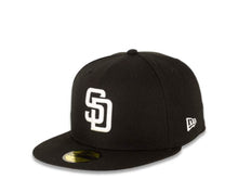 Load image into Gallery viewer, (Youth) San Diego Padres New Era MLB 59Fifty 5950 Fitted Cap Hat Black Crown White Logo 40th Anniversary Side Patch Gray UV
